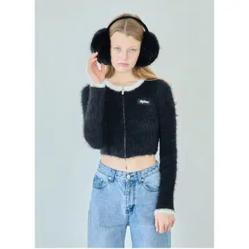 epine 샤기 집 카디건 shaggy zip cardigan 에피누