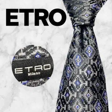 ETRO/에트로 넥타이 실버 올 패턴 광택