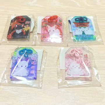 쵸콘과 구미호님 부적 아크릴 플레이트 키링 스트랩 5개