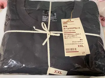 무인양품 바람이 통하는 반팔 룸웨어 세트 XXL 신사 차콜 그레이