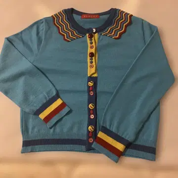 오레보레 브라 터콰이즈 색상 니트 가디건 프리 사이즈