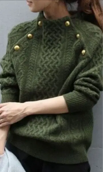 프레임워크 해밀턴 아란 풀오버 울 100% 카키