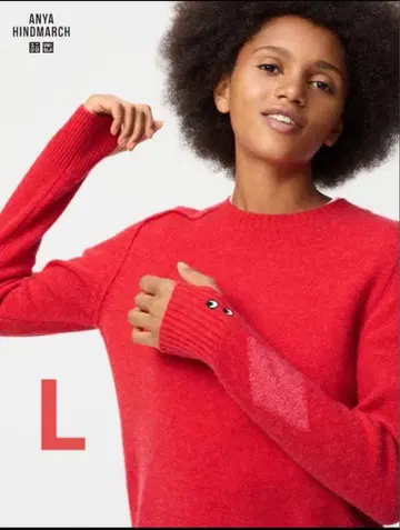 ANYA HINDMARCH 레드 니트 스웨터 L