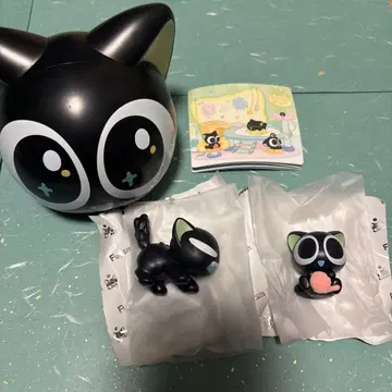 라오헤이 전기 일상 시리즈 샤오헤이 미니 피규어 3개 세트 케이스 포함