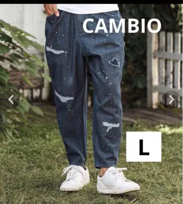 새상품 CAMBIO Herringbone Denim 페인터 팬츠 L