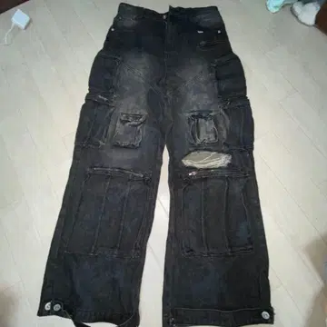 Argue culture 데님 청바지 팬츠 데미지 블랙