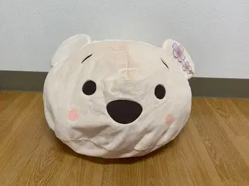 곰 얼굴 봉제 인형 (벚꽃 자수 포함)