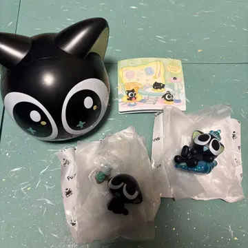 라오헤이 전기 일상 시리즈 샤오헤이 미니 피규어 3개 세트 케이스 포함