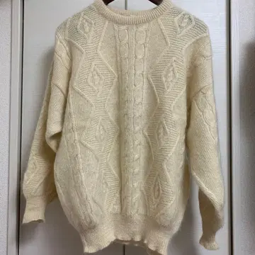 80s 모헤어 피셔맨 니트