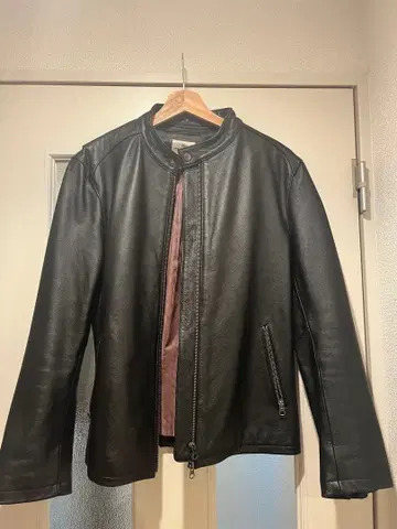 블랙 가죽 싱글 라이더 자켓