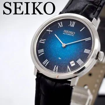 407 가동 SEIKO 시계 남성용 샤리오 블루 와시 무늬 CHARIOT