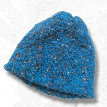 카시라 CA4LA 모헤어 니트 모자 커프 니트 파랑 귀까지 따뜻한 일본제