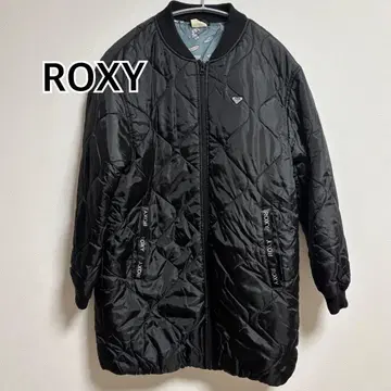 ROXY 블랙 퀼팅 롱 코트 다운 자켓 M