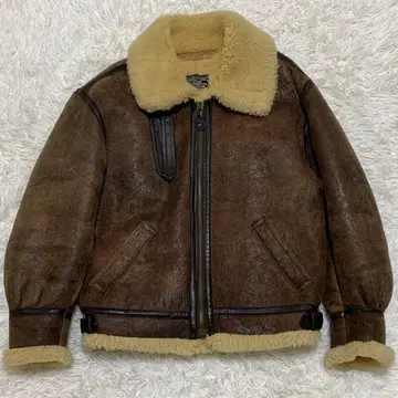 스테디셀러 B-3 플라이트 자켓 무스탕 리얼 가죽 다크 브라운 L 상당