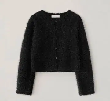 OHOTORO 택 포함 새상품 완판템 인기 퍼 미들 가디건 블랙