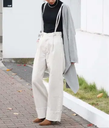 숄더 스트랩 와이드 데님