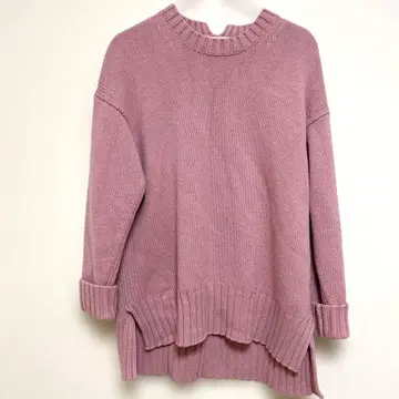 MACPHEE 핑크 긴팔 니트 캐시미어 혼방 울
