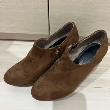 오리엔탈 트래픽 브라운 스웨이드 지퍼 부티 S 사이즈