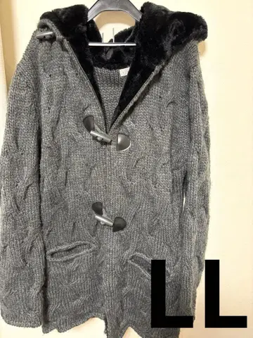 그레이 니트 더플 코트