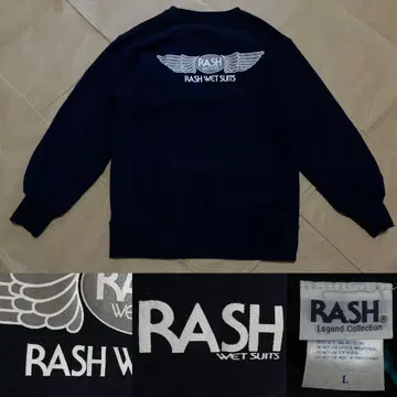 RASH WETSUITS 깃털 백 맨투맨 L 트레이닝복 네이비