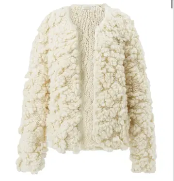 cygne 마쉬멜로우 니트 가디건 Teddy 화이트