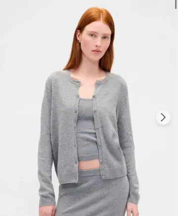 GAP 캐시미어 터치 크롭 가디건 라이트 헤더 그레이 L