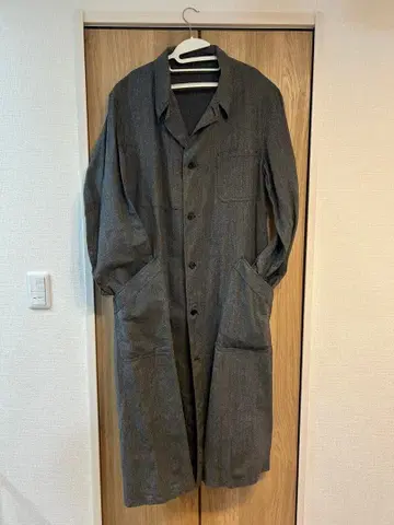 50s 프랑스 블랙 샴브레이 아틀리에 코트 데드스탁