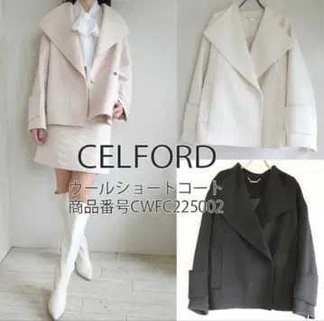 [ 미사용 새상품 ] CELFORD 울 숏코트