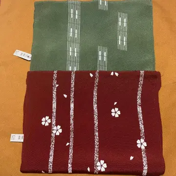 [ 미사용 ] 크레이프 원단 오비 장식 천 2개 세트 엔지 모스그린