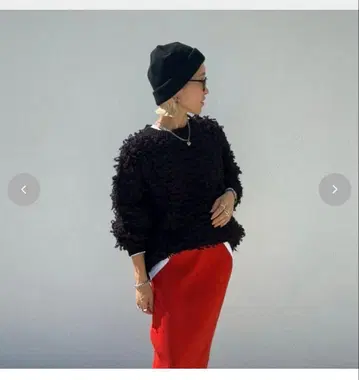 새상품 L 시마무라 anna 안나 루프 프린지 니트 풀오버 블랙