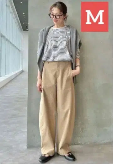 유니클로 / 저지 배럴 레그 팬츠 ( BEIGE M 사이즈 )