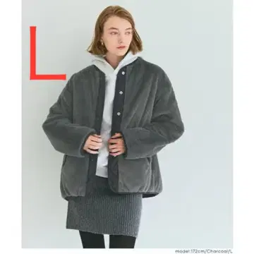 [ 새상품 ] coca 코카 리버서블 퀼팅 블루종 차콜 L