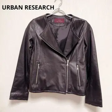 URBAN RESEARCH 다크 브라운 가죽 라이더 자켓