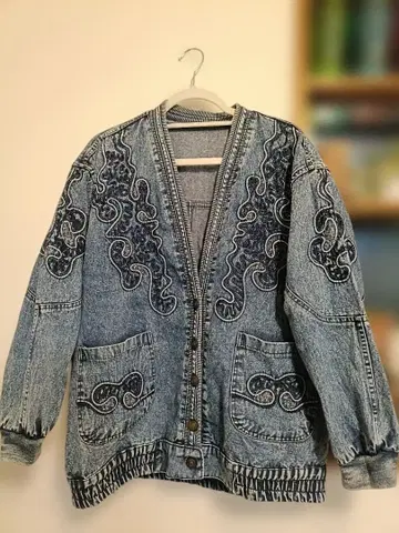 BORAJEAN 빈티지 쇼와 레트로 오버사이즈 데님 재킷 개성적