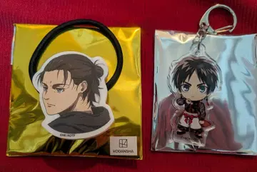 진격의 거인 엘렌 예거 아크릴 키링 머리끈 세트