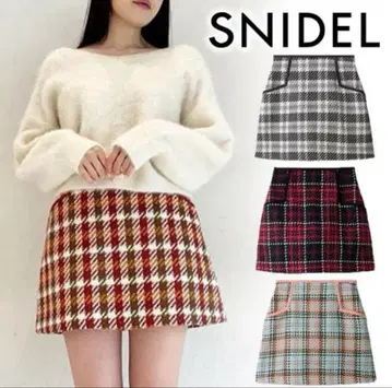 snidel 로빙 체크 스커트 쇼츠