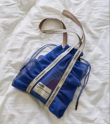 BROWN 드로우 스트링 백 블루