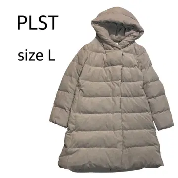 [ size L ] PLST 플라스테 워셔블 후드 다운 코트 베이지
