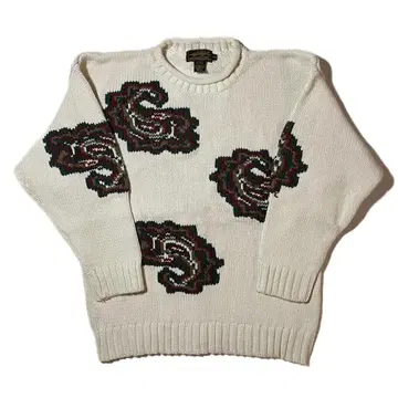 레어 80s Eddie Bauer 페이즐리 코튼 니트