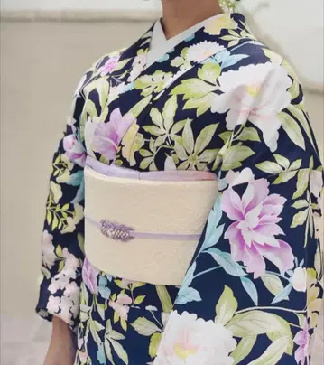 도리코 기모노 dorikko 호몬기 꽃무늬 블랙 베이스 포멀