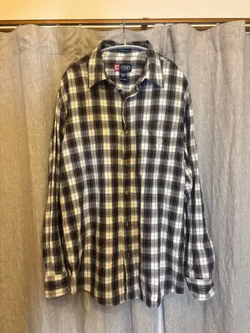 CHAPS XL 헤링본 체크 플란넬 셔츠