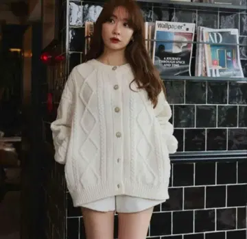 herlipto H Boa Cable Knit Cardigan M 새상품