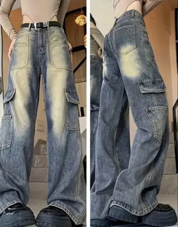 새상품 아메리칸 스타일 와이드 레그 청바지