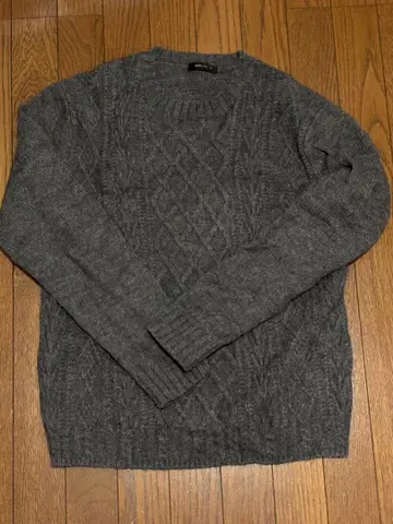 COMME CA ISM 케이블 짜임 니트 스웨터 M 그레이