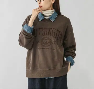 피그먼트 자수 로고 풀오버 L 사이즈