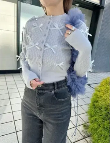 SNIDEL 리본 모티브 가디건