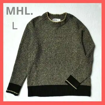MHL. 마가렛호웰 울 스웨터 블랙 베이지 L