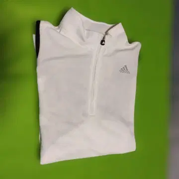 adidas 하프 지퍼 긴팔 의류 화이트/블랙