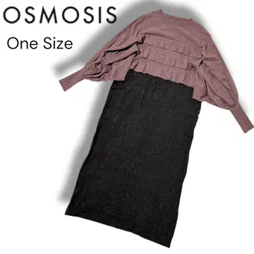 OSMOSIS 턱 니트 원피스 One Size 변형 허리 절개