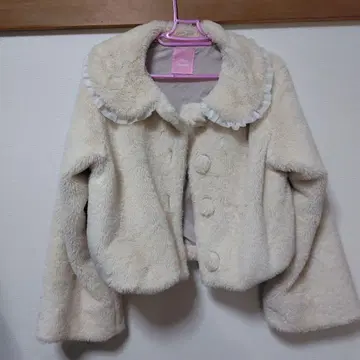 허니 시나몬 프릴 아이보리 코트